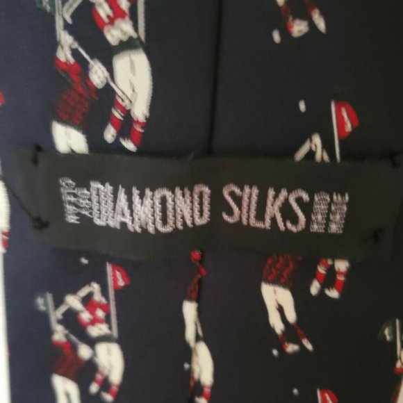 Mens Silk Tie Diamond Silks Handmade Silk Necktie Tie Golf Swing pattern - Picture 3 of 4